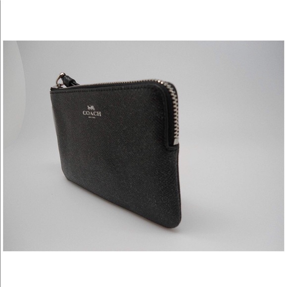 Coach Leather Glitter Corner Zip Wristlet - Picture 6 of 8
